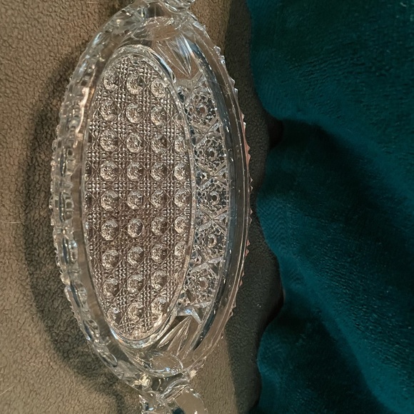 Cut Crystal Relish/Pickle Dish with Handles - Picture 2 of 2